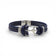 Bracelet homme cordon de liège bleu marine à ancre acier — Cork Colors, Portugal
