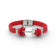 Bracelet homme cordon de liège rouge à ancre marine acier — Cork Colors, Portugal