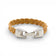 Men's unisex Artipel braided cork bracelet featuring a sleek silver finish on a neutral background.