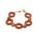 Bracelet en liège teint orange vif ronds alterné petit grand, accessoire vegan artisanal unique