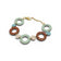 Bracelet liège fin ronds vert d'eau bleu ciel marron, accessoire original cadeau femme artisanat