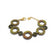 Bracelet en liège vert doré multicolore ronds, accessoire femme style original cadeau écolo