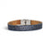 Bracelet bleu électrique avec gravure motif géométrique, cadeau bijou vegan original