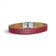 Bracelet rouge vif teinté sur liège naturel, motif frise géométrique ajustable, fait main