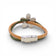 Bracelet en liège naturel et cordon vert kaki — Cork Colors, marguerite métal blanchi, Portugal