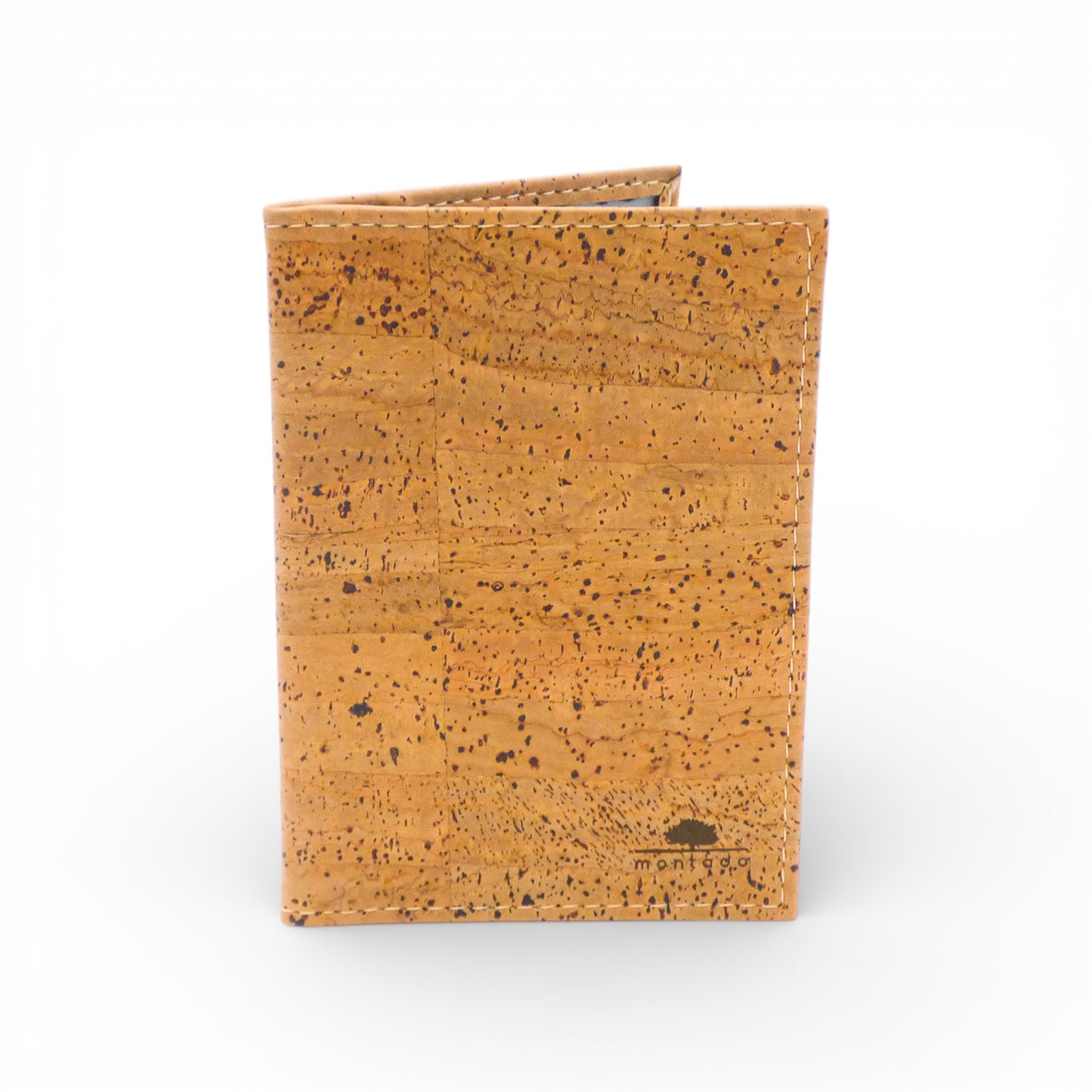Montado Porte monnaie Pochette Document featuring a stylish cork design with a sleek, compact shape.