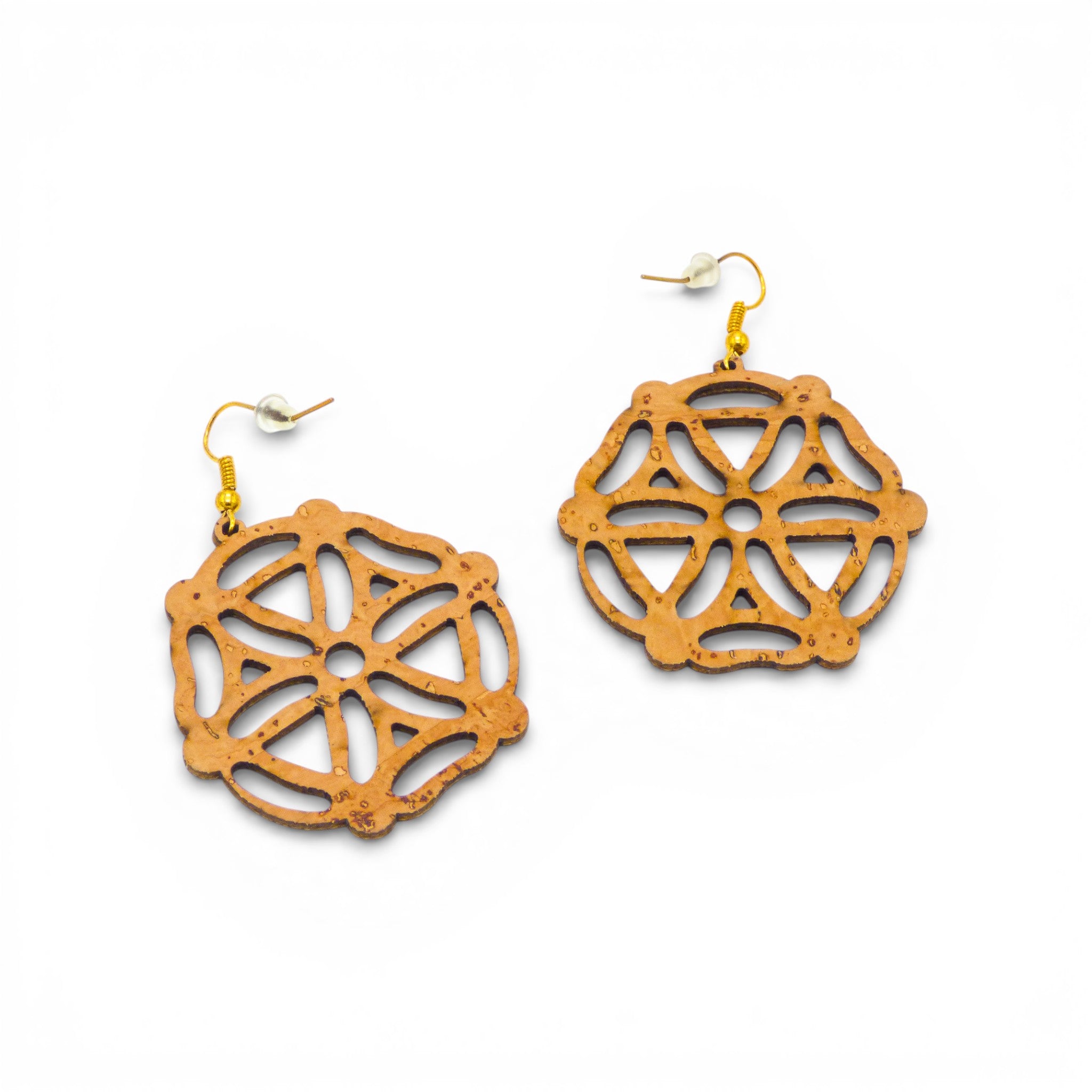 Boucles d'Oreilles vegan et éco-responsable en liège naturel du Portugal : Boucles d'oreilles en liège Doré - Artipel - Home & Liège