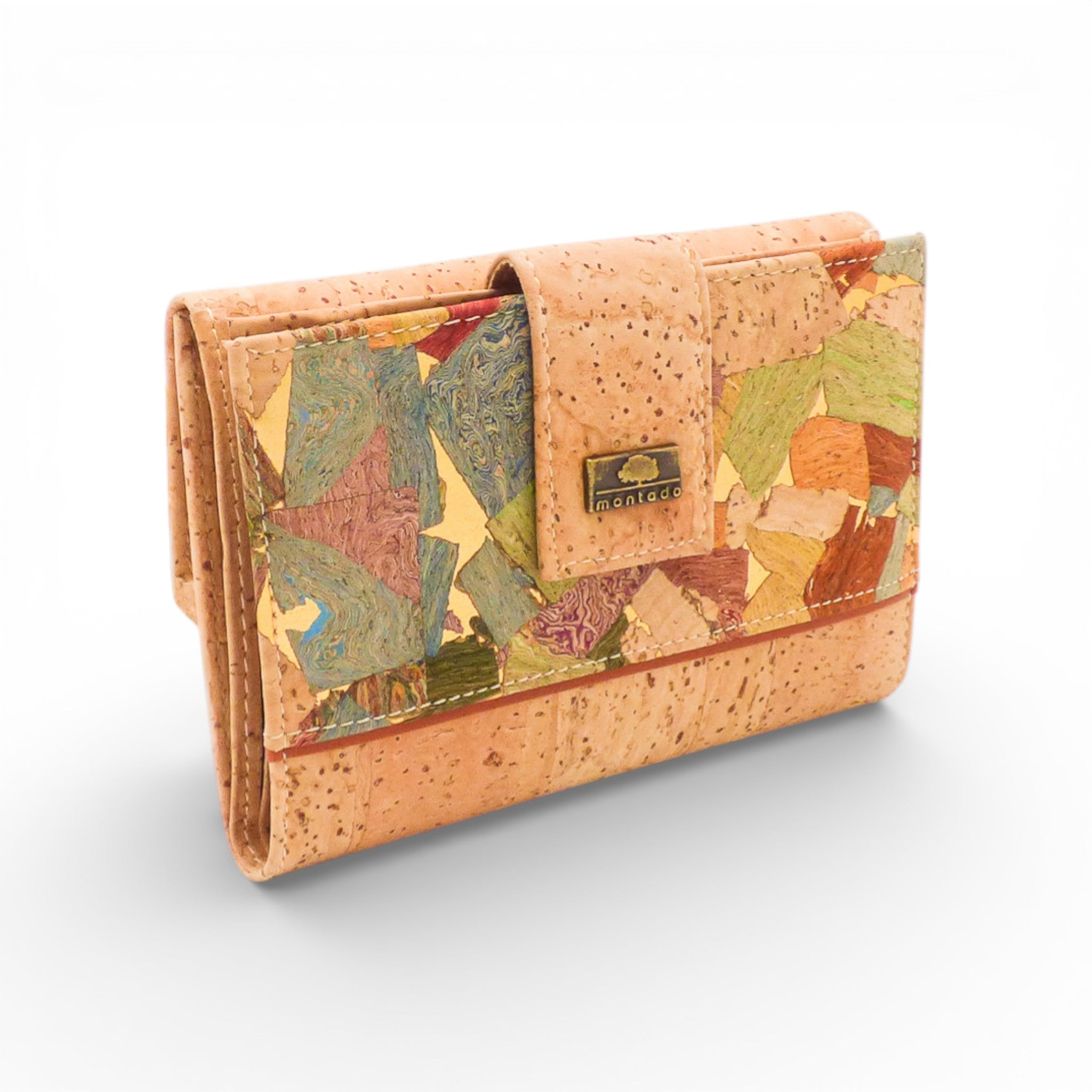 Compact "Éclat de Liège" wallet by Home & Liège with a stylish cork design and a sleek, minimalist appearance.