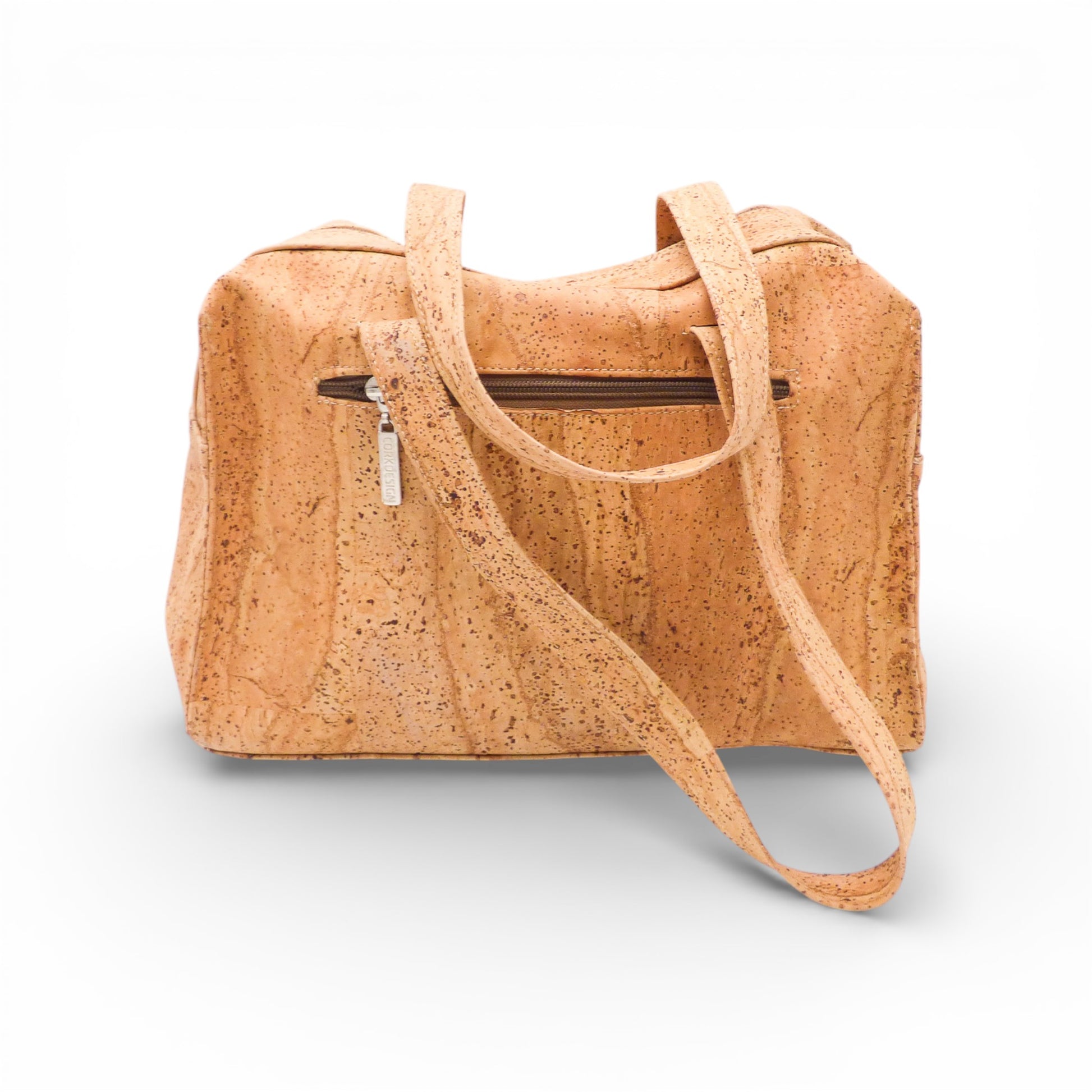 Sac à main et épaule en liège de Cork Design, affichant un design élégant et naturel avec texture de liège.