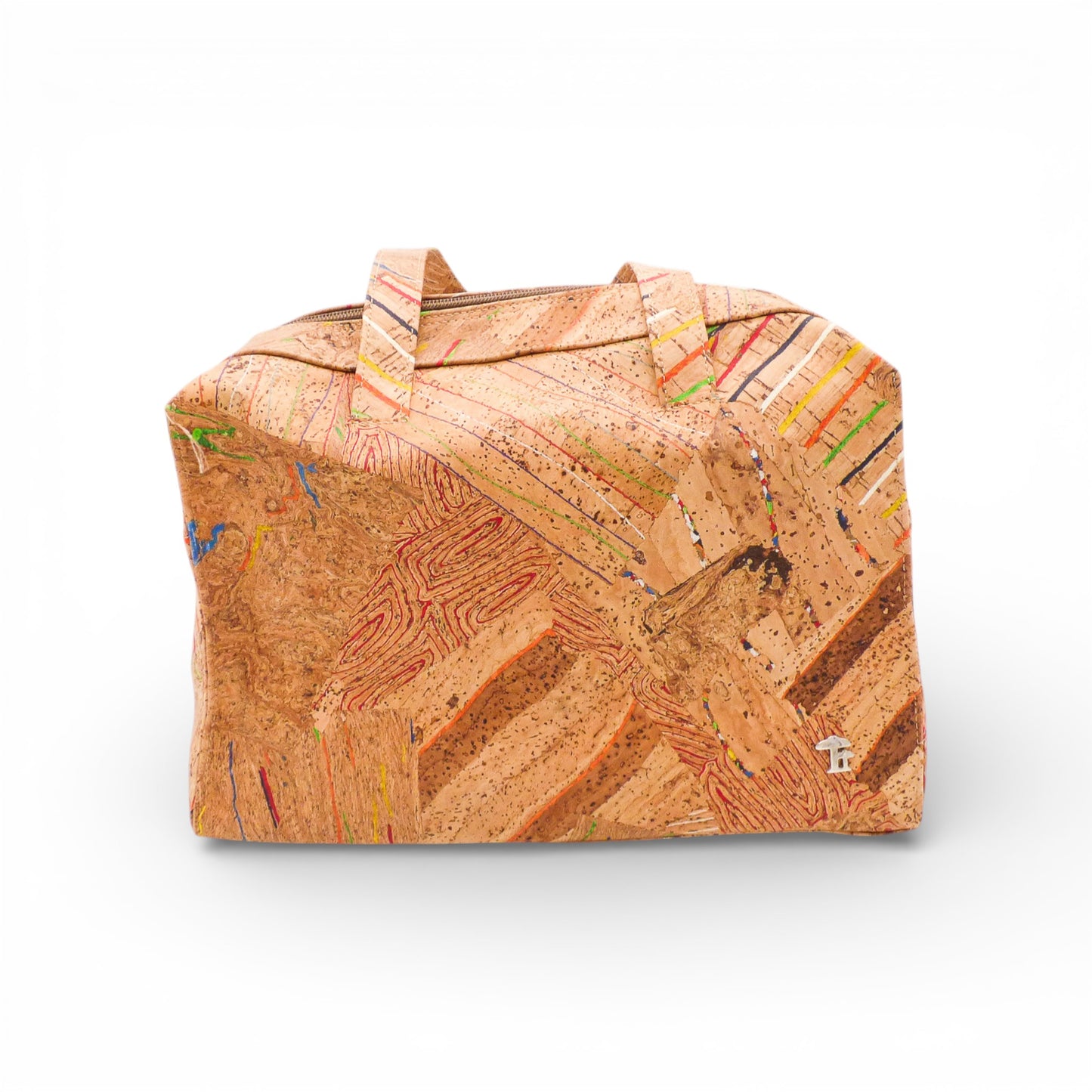 Sac à main et épaule en liège de Cork Design, affichant un design élégant et durable avec texture naturelle de liège.