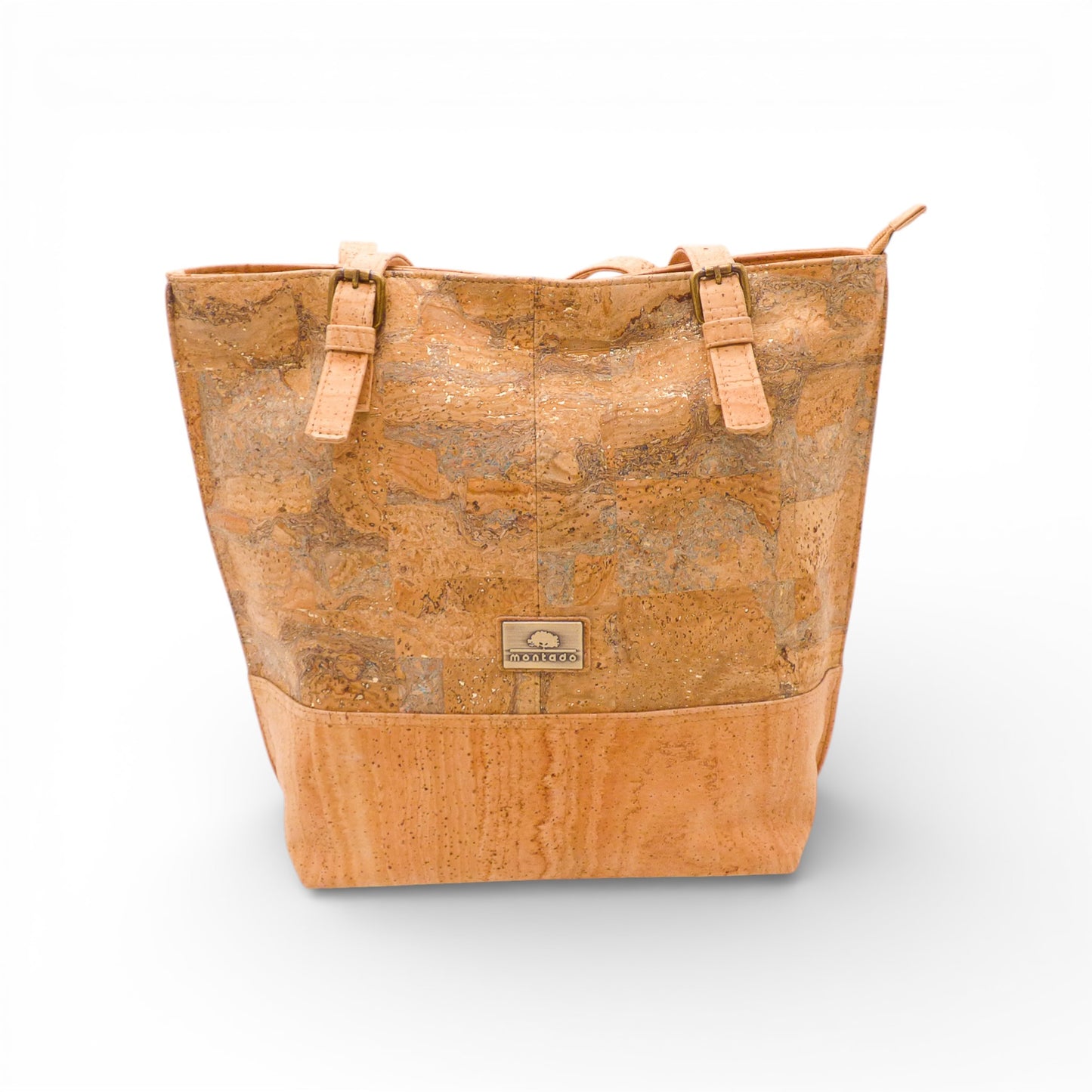 Sac épaule Montado en liège, affichant une texture unique et des détails élégants, parfait pour un usage quotidien.