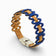 Adjustable Cork Colors women's bracelet featuring graphic links in natural and electric blue cord.