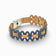 Adjustable Cork Colors bracelet featuring dark blue cord and graphic links, designed for women.