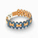 Adjustable Cork Colors women's graphic link bracelet in dark blue cord with natural cork accents.