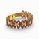 Adjustable Cork Colors women's bracelet featuring graphic links in brown and natural tones with a double cord design.