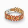 Adjustable Cork Colors women's bracelet with graphic links, featuring natural and orange tones.