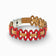 Adjustable Cork Colors women's bracelet featuring red double cord and graphic links.
