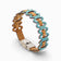 Adjustable Cork Colors women's bracelet featuring turquoise double cord and graphic links.