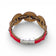 Dos d'un bracelet anneaux en liège rouge et naturel — Cork Colors, fermoir métal, Portugal