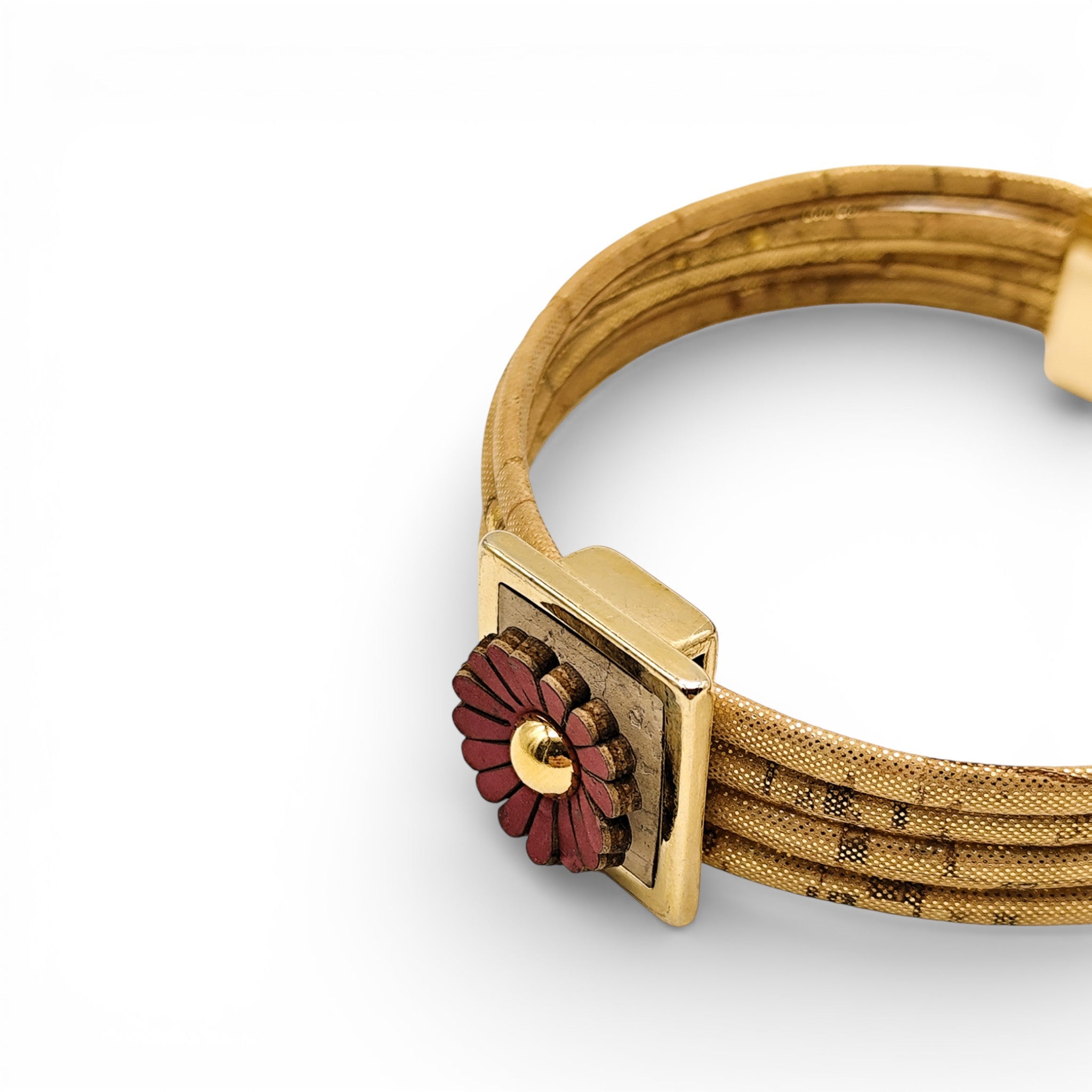 Bracelet vegan et éco-responsable en liège naturel du Portugal : Bracelet Multi-Rangs Fleur - Artipel - Home & Liège