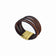 Bracelet multi-rangs bicolore en liège et cuir noir et cognac — Artipel, fermoir doré