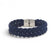Bracelet tressé en liège bleu nuit avec fermoir métal, bijou artisanal Portugal