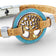 Turquoise and gold Tree of Life medallion bracelet made from cork by Cork Colors for women.