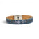 Bracelet plat bleu électrique avec motif Fleur perforé - liège naturel vegan