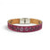 Bracelet plat Fleur en liège teint rose avec fermeture métallique, fait main au Portugal