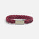 Bracelet tressé en liège framboise, fermoir acier et tresse à quatre brins