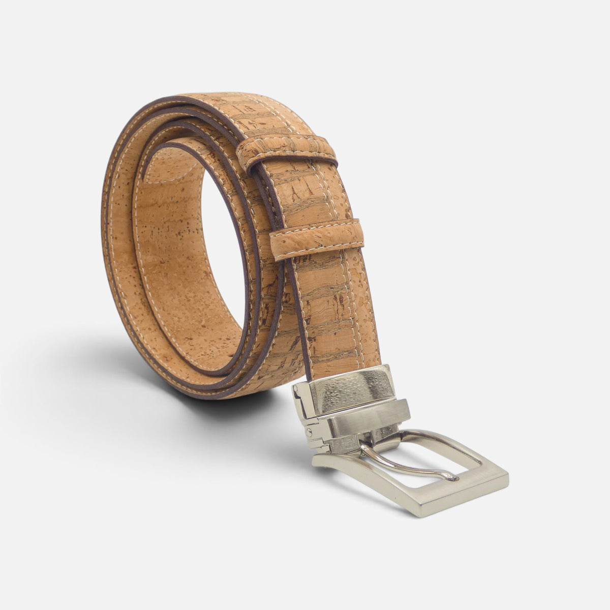 Ceinture en liège motif Zebra, relief façon écailles et doublure renforcée