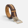 Ceinture réversible en liège marron à liseré naturel, envers clair