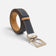 Ceinture réversible en liège bleu marine, envers naturel et passant clair