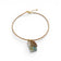 Collier en liège naturel avec pendentif feuille doree et verre bleu-vert, bijou artisanal fait main Portugal