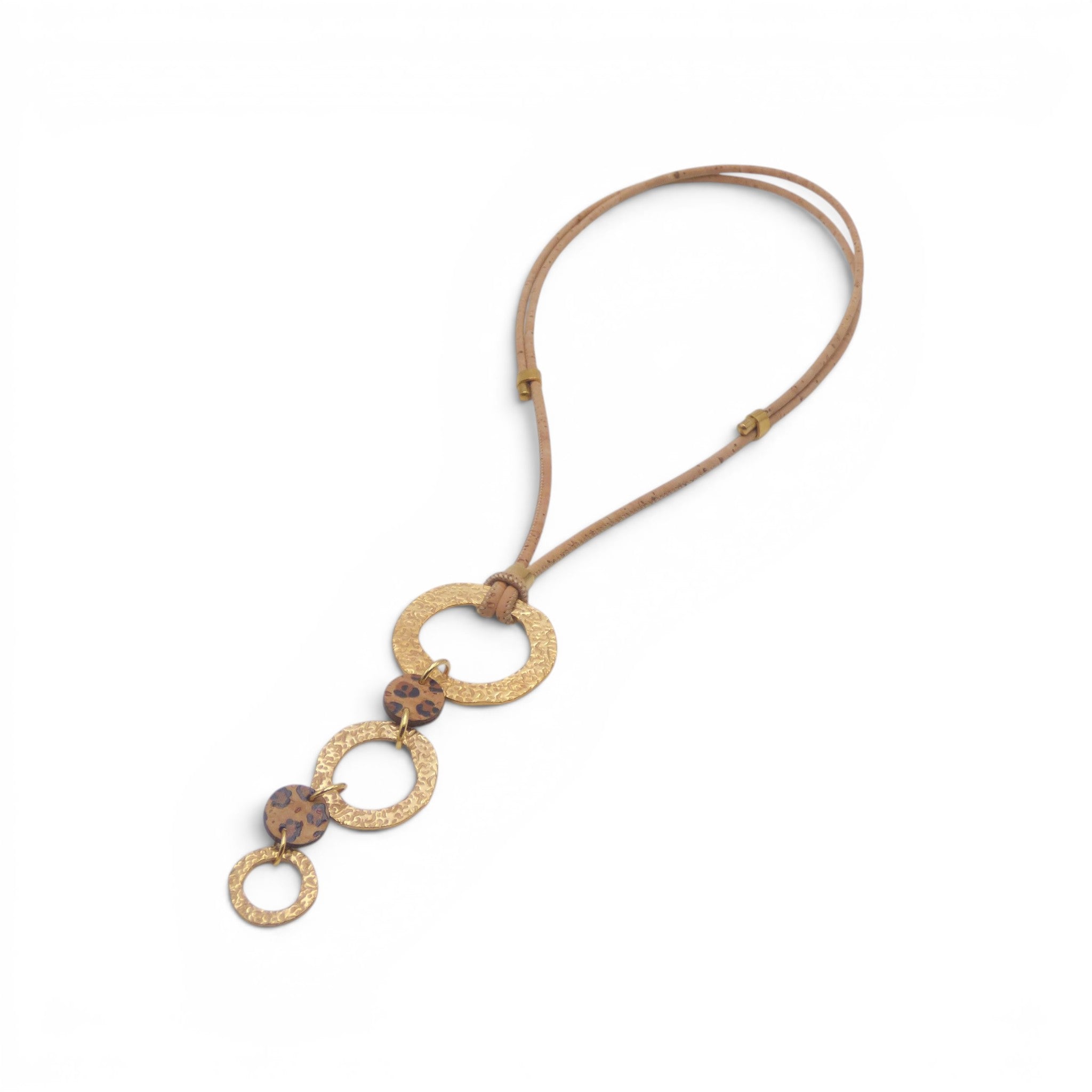 Bijou vegan liège coloris naturel, cordon ajustable tendance cadeau
