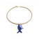 Collier ras du cou poisson bleu nuit et blanc, artisanat liège Cork Colors