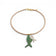 Collier poisson vert motifs or, bijou nature en liège coloré