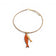 Détail sardinette orange et cordon liège tressé, collier écologique femme