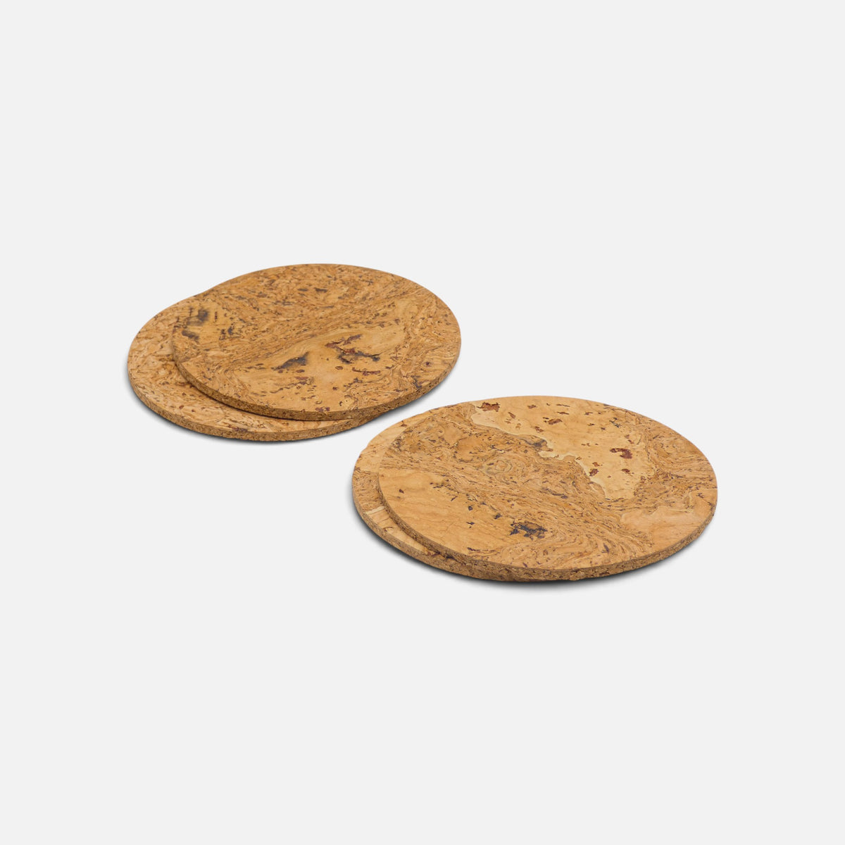 Deux piles de sous-verres en liège, lot pour la table et le bar