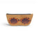 Détail motif léopard orange marron étui