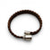 Bracelet rond tressé en liège marron — Artipel, embouts métal blanchi, Portugal