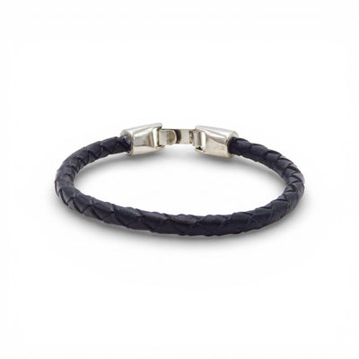 Bracelet Homme Fin en Cuir Tressé - vue de face - liège Portugal