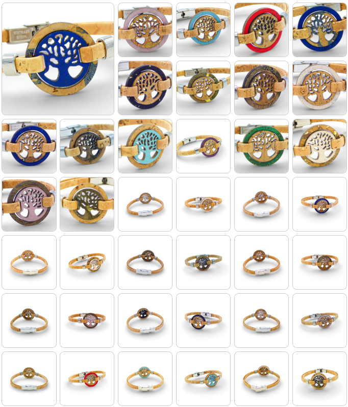 Bracelet Médaillon Arbre de Vie by Cork Colors, featuring a tree of life charm on a stylish cork band.