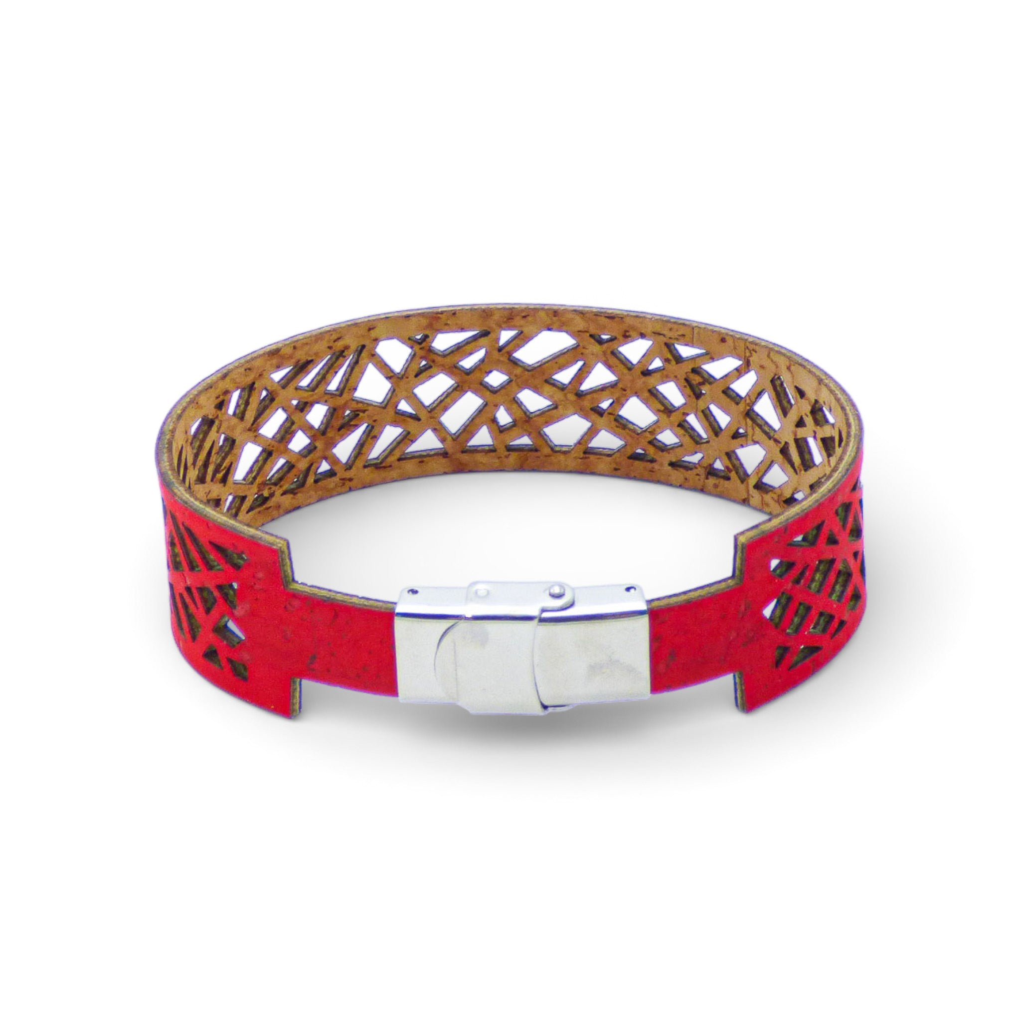 Bracelet manchette géométrique en liège — Cork Colors femme