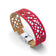 Bracelet manchette en liege rouge et bleu - motif geometrique - Cork Colors