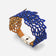 Blue electric lace-patterned cork bracelet for women by Cork Colors, showcasing intricate foliage design.