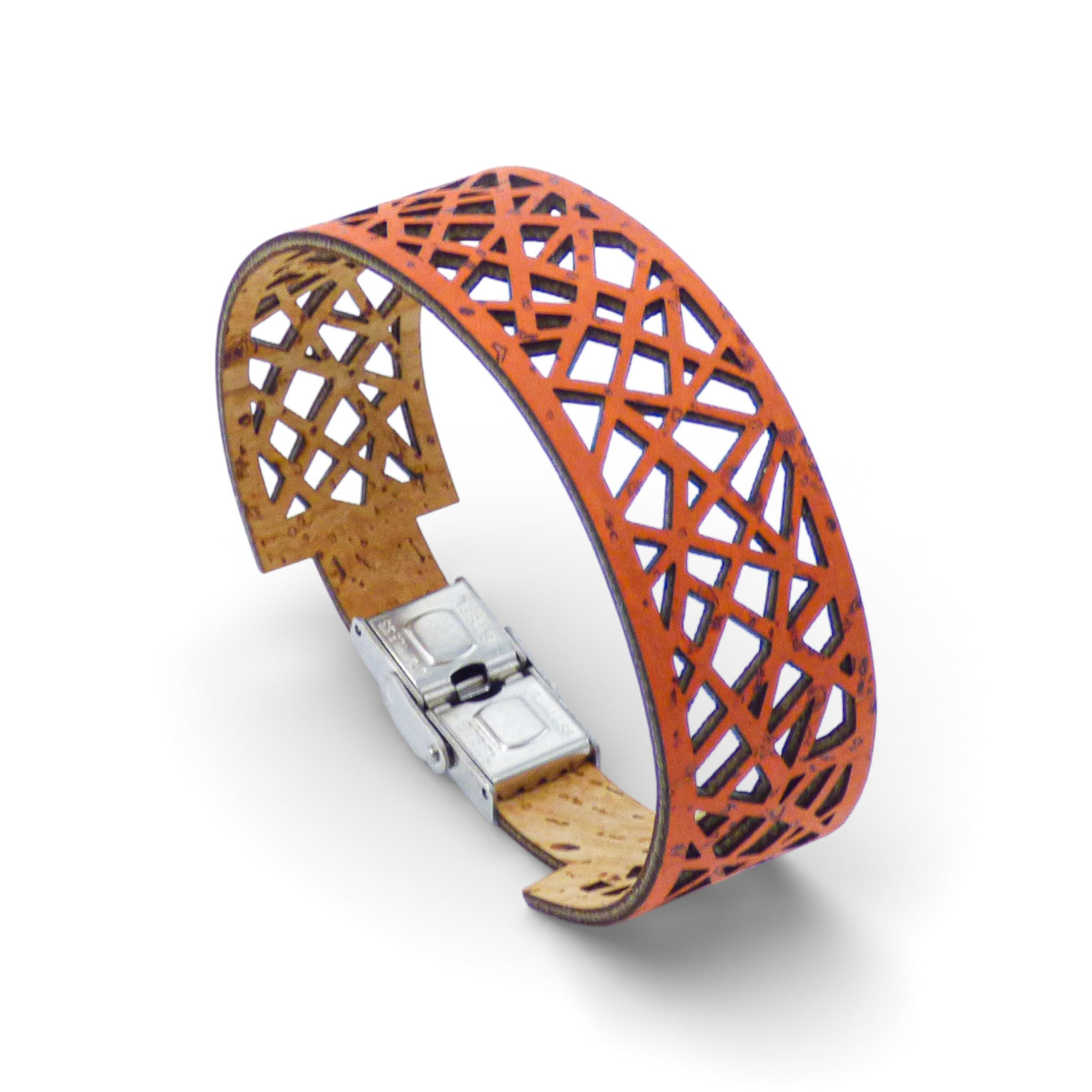 Bracelet moderne femme — Cork Colors géométrique liège large