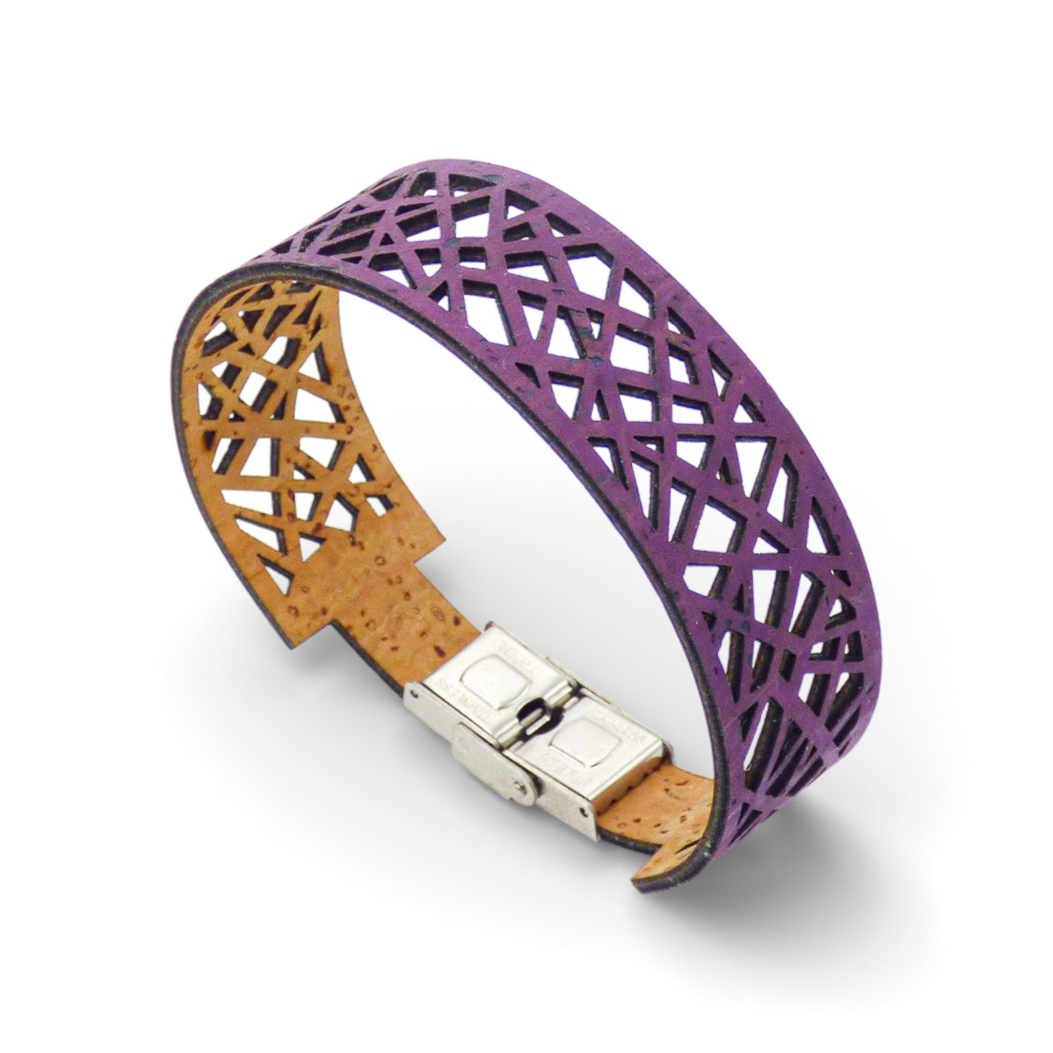 Manchette femme bijou — Cork Colors liège géométrique