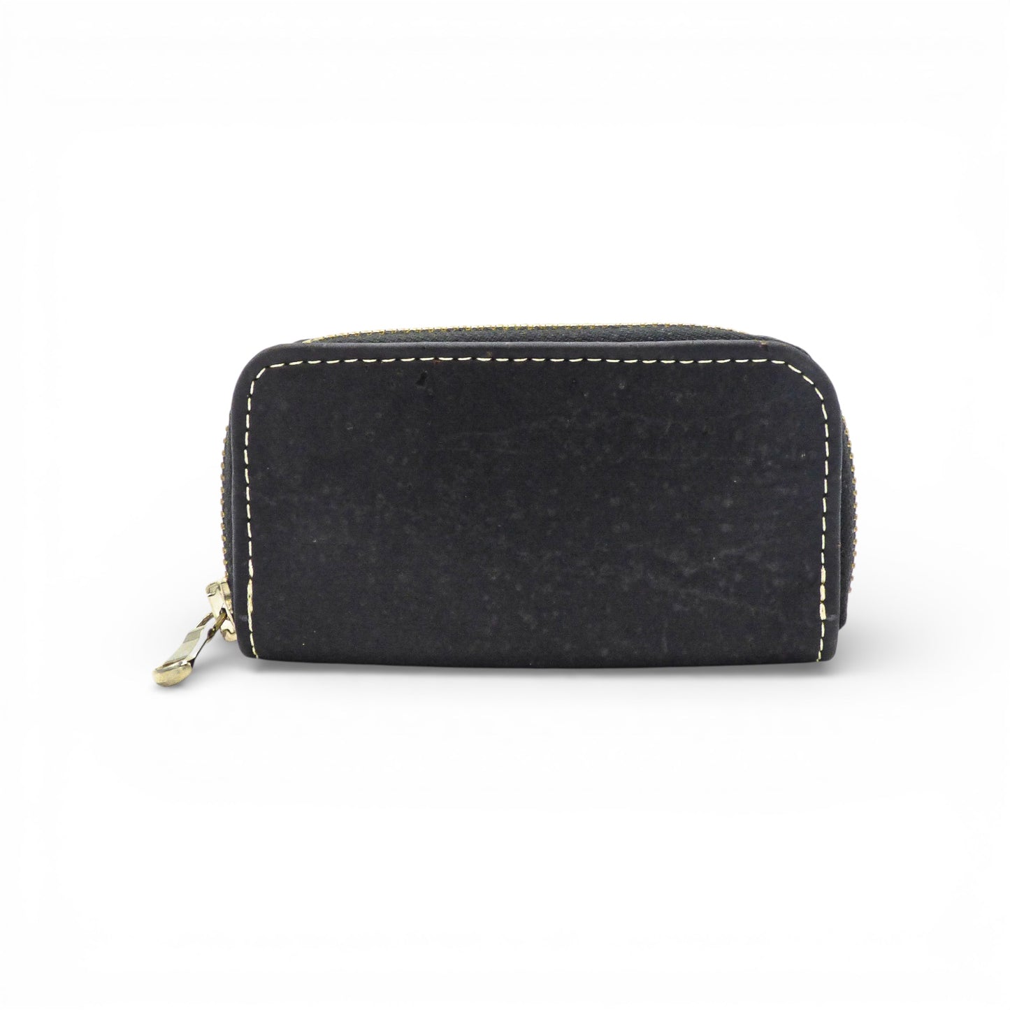 Compact Marla Pais wallet in black, featuring a sleek design and essential accessory style for everyday use.
