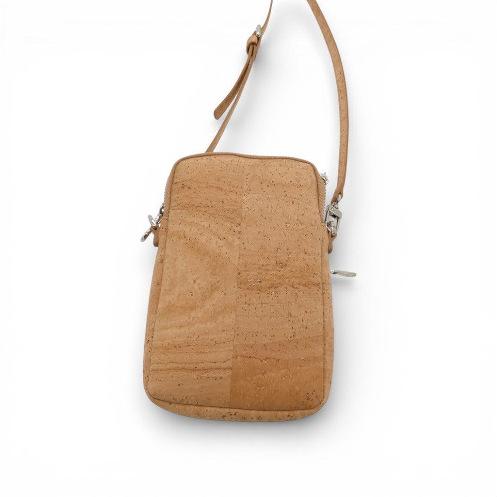 Natural cork double pocket shoulder bag by Artipel, showcasing a stylish and eco-friendly design.